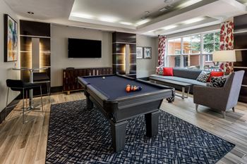 Game room with billiards